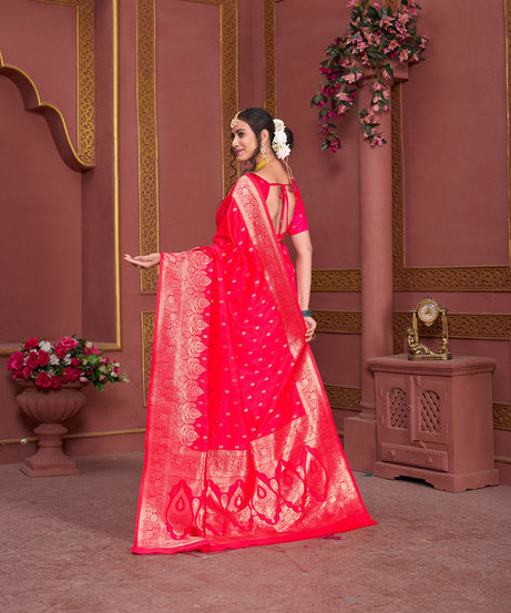 Soft Silk Banarasi Jari Work Beautiful Designer Sari With Blouse