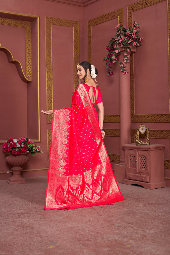 Soft Silk Banarasi Jari Work Beautiful Designer Sari With Blouse