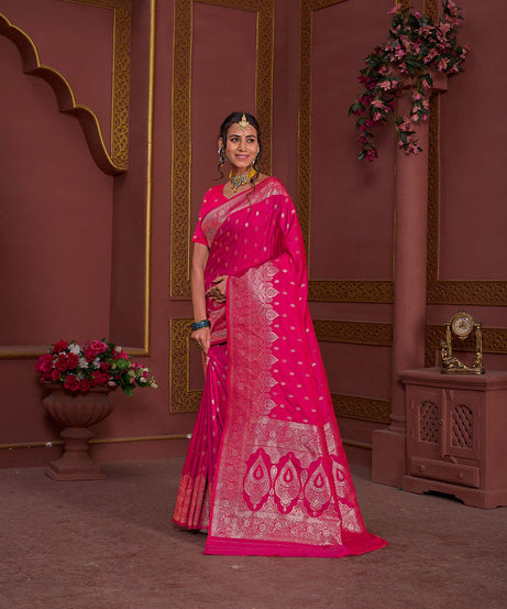 Soft Silk Banarasi Jari Work Beautiful Designer Sari With Blouse