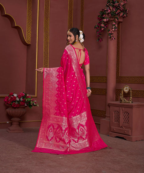 Soft Silk Banarasi Jari Work Beautiful Designer Sari With Blouse