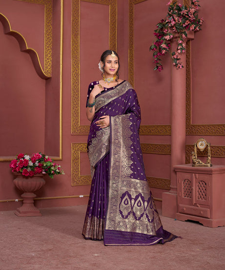 Soft Silk Banarasi Jari Work Beautiful Designer Sari With Blouse