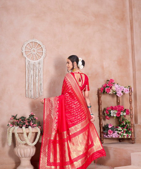 Traditional Wear Designer Soft Silk Banarasi Sari With Blouse