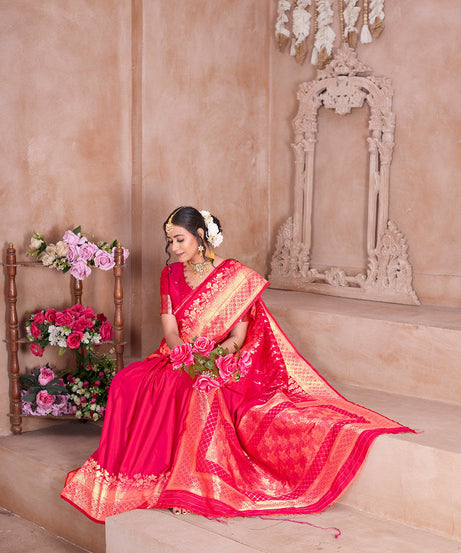 Traditional Wear Designer Soft Silk Banarasi Sari With Blouse