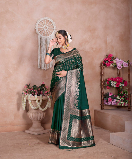 Traditional Wear Designer Soft Silk Banarasi Sari With Blouse