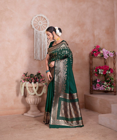 Traditional Wear Designer Soft Silk Banarasi Sari With Blouse