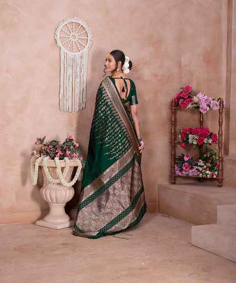 Traditional Wear Designer Soft Silk Banarasi Sari With Blouse