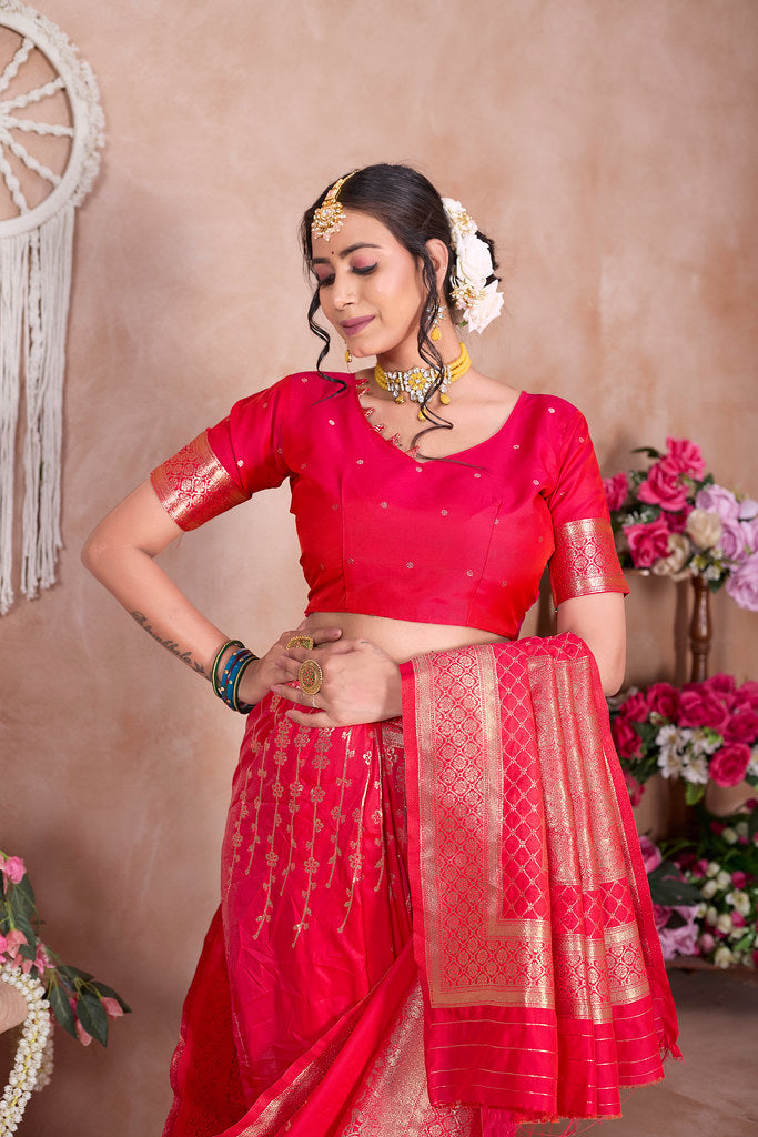 Traditional Wear Designer Soft Silk Banarasi Sari With Blouse