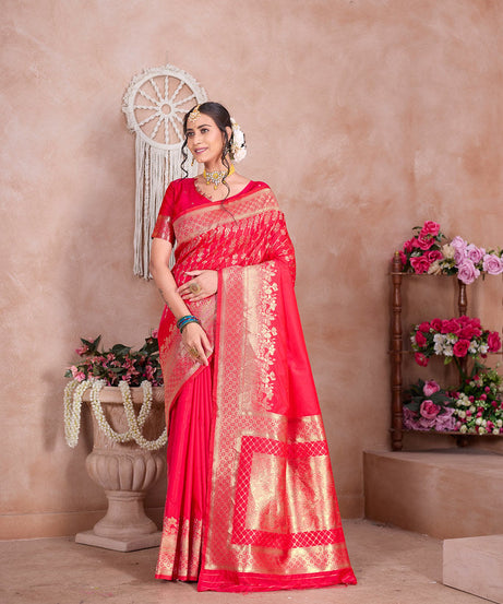 Traditional Wear Designer Soft Silk Banarasi Sari With Blouse