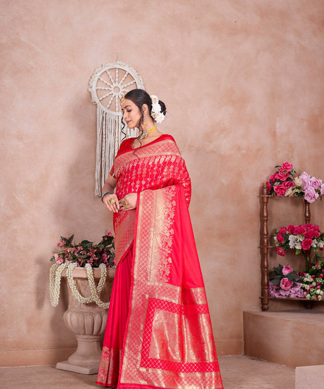 Traditional Wear Designer Soft Silk Banarasi Sari With Blouse