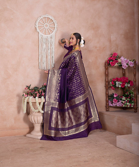 Traditional Wear Designer Soft Silk Banarasi Sari With Blouse