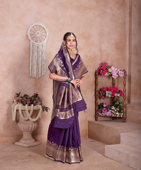 Traditional Wear Designer Soft Silk Banarasi Sari With Blouse