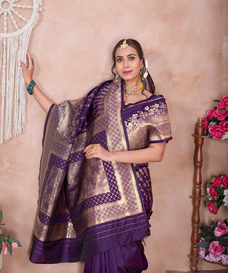 Traditional Wear Designer Soft Silk Banarasi Sari With Blouse