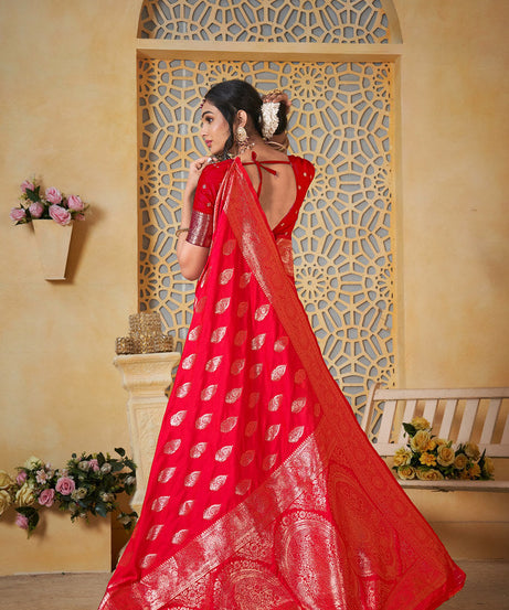 Soft Silk Saree Weaving Banarasi Jari Work Sari With Blouse