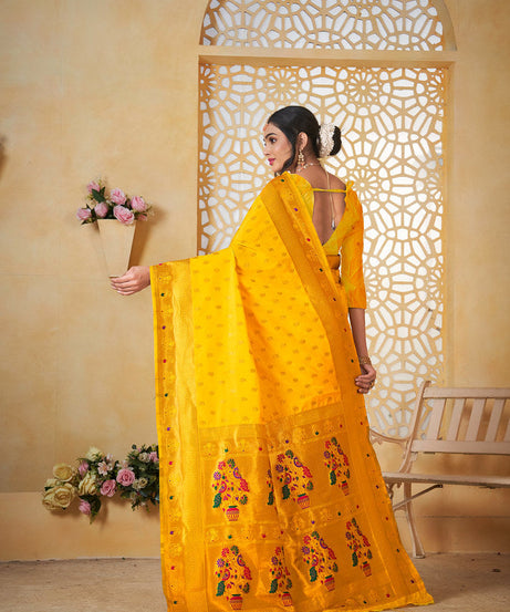 Soft Silk Saree Weaving Banarasi Jari Work Sari With Blouse