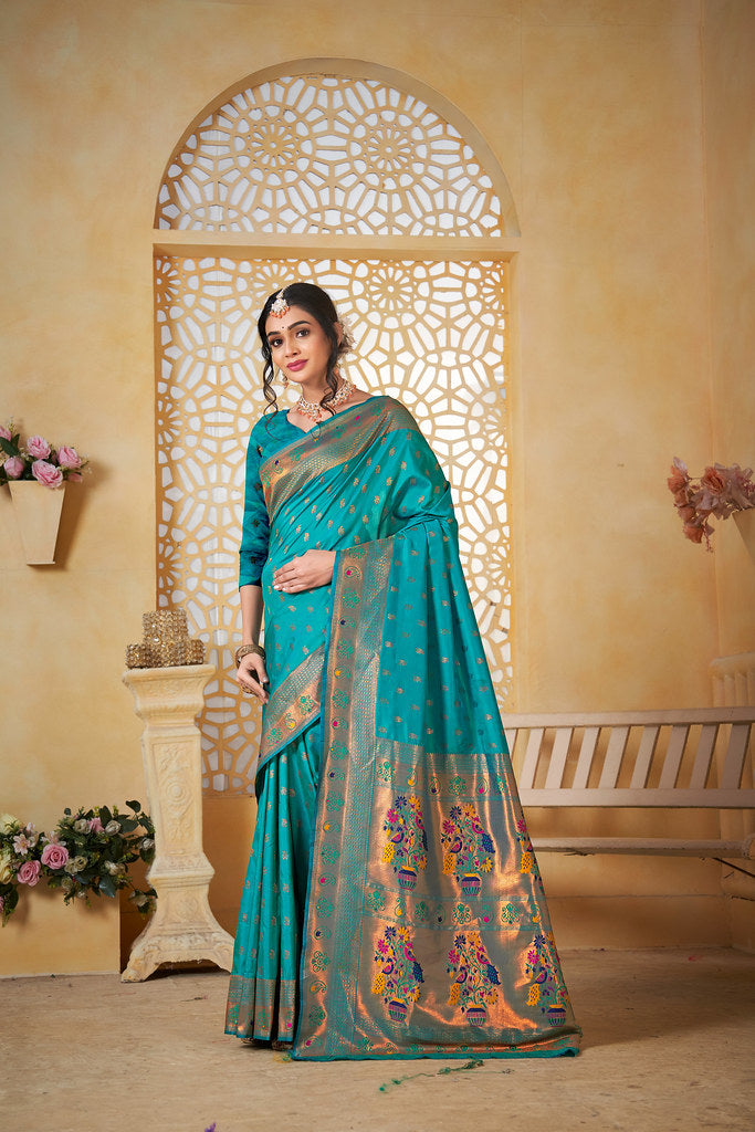 Soft Silk Saree Weaving Banarasi Jari Work Sari With Blouse