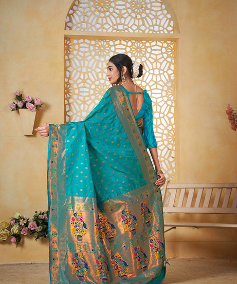 Soft Silk Saree Weaving Banarasi Jari Work Sari With Blouse