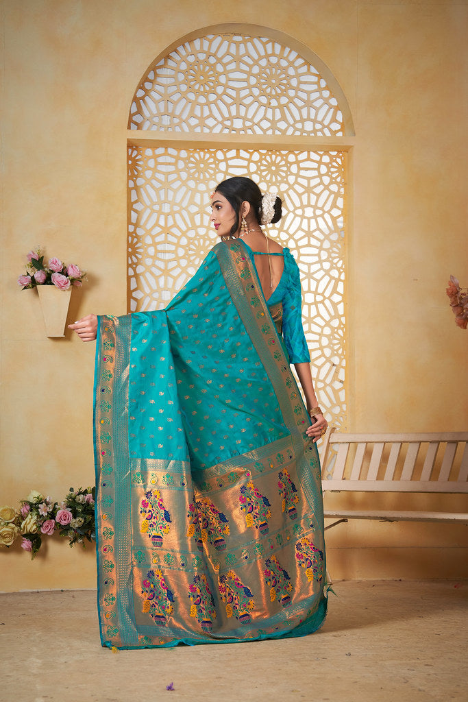 Soft Silk Saree Weaving Banarasi Jari Work Sari With Blouse