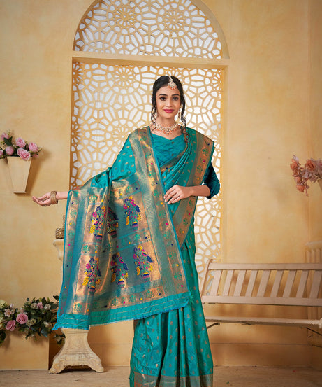 Soft Silk Saree Weaving Banarasi Jari Work Sari With Blouse