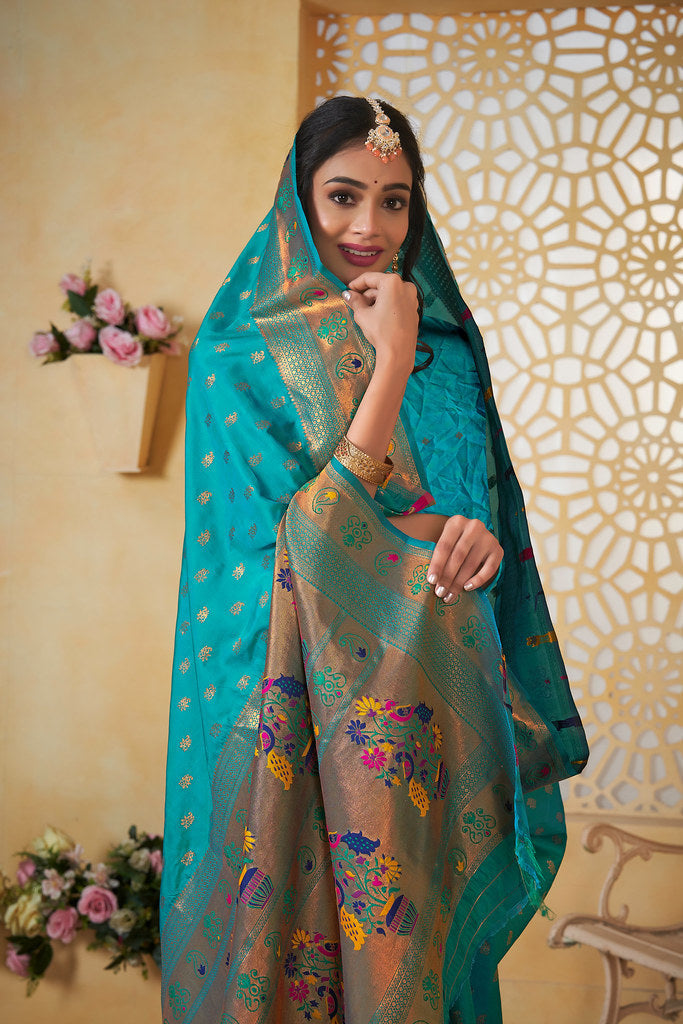 Soft Silk Saree Weaving Banarasi Jari Work Sari With Blouse