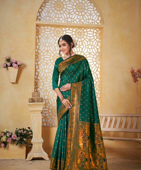 Soft Silk Saree Weaving Banarasi Jari Work Sari With Blouse