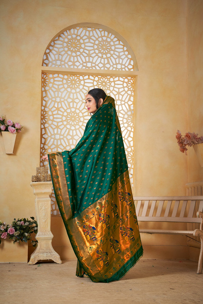 Soft Silk Saree Weaving Banarasi Jari Work Sari With Blouse