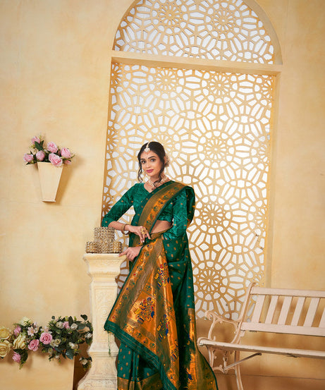 Soft Silk Saree Weaving Banarasi Jari Work Sari With Blouse