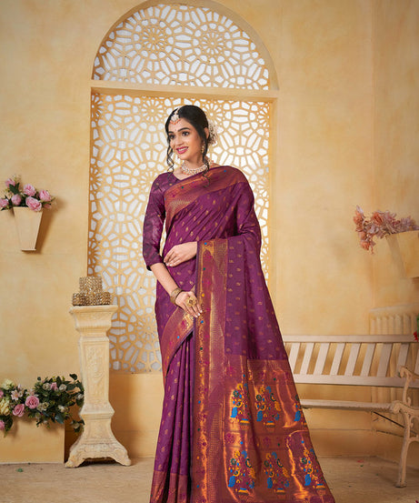 Soft Silk Saree Weaving Banarasi Jari Work Sari With Blouse