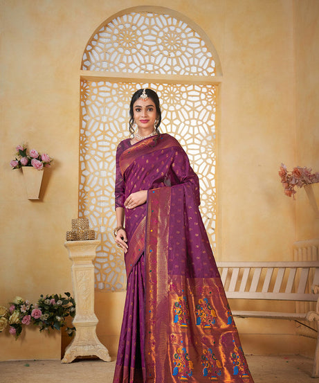 Soft Silk Saree Weaving Banarasi Jari Work Sari With Blouse