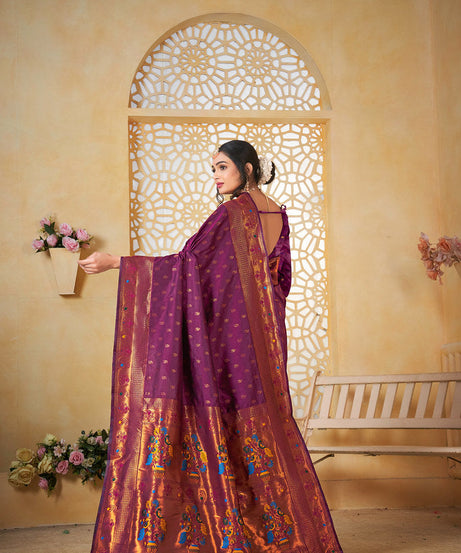 Soft Silk Saree Weaving Banarasi Jari Work Sari With Blouse