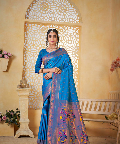 Soft Silk Saree Weaving Banarasi Jari Work Sari With Blouse