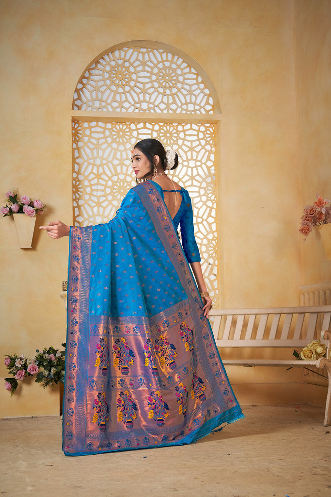 Soft Silk Saree Weaving Banarasi Jari Work Sari With Blouse