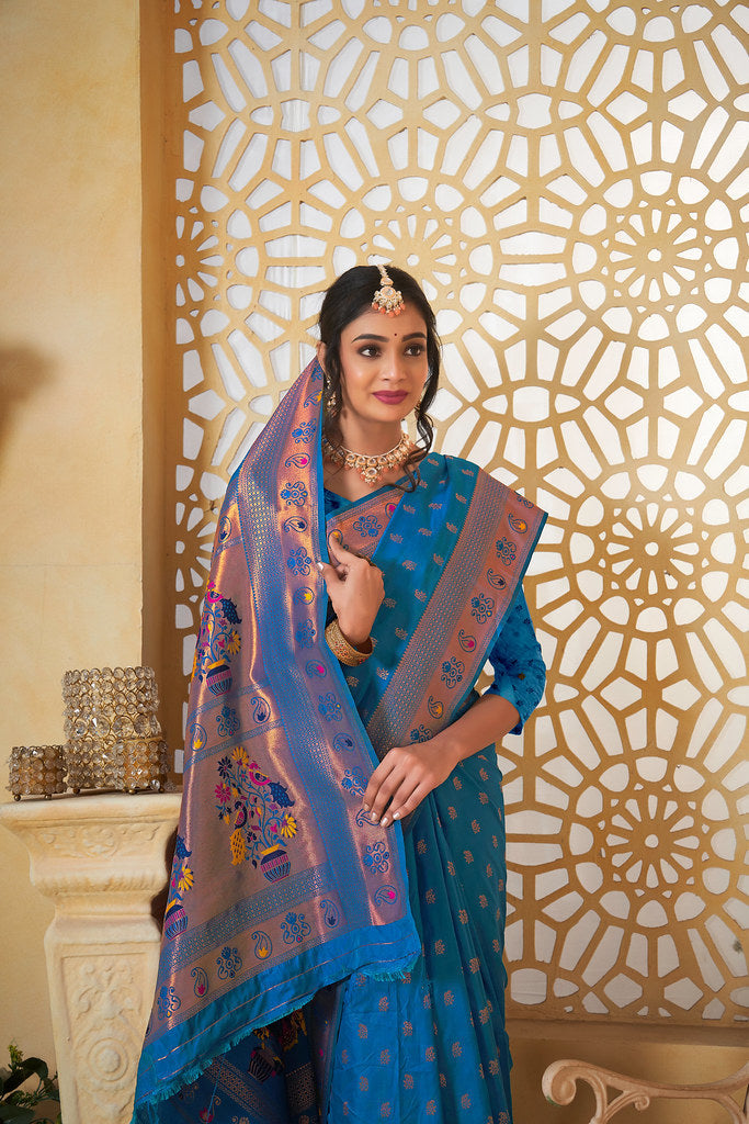 Soft Silk Saree Weaving Banarasi Jari Work Sari With Blouse