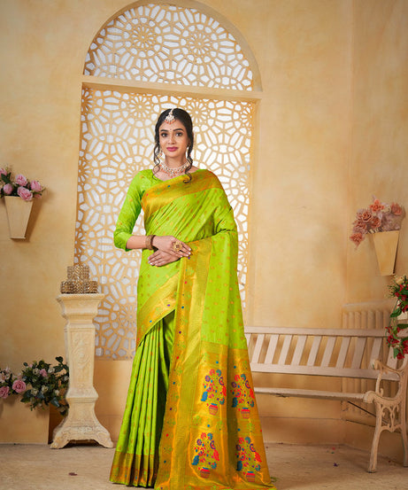 Soft Silk Saree Weaving Banarasi Jari Work Sari With Blouse