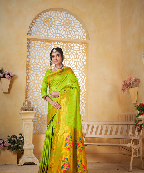 Soft Silk Saree Weaving Banarasi Jari Work Sari With Blouse