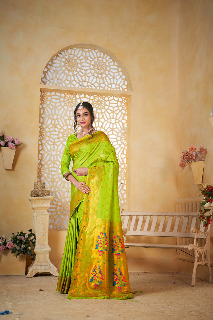 Soft Silk Saree Weaving Banarasi Jari Work Sari With Blouse