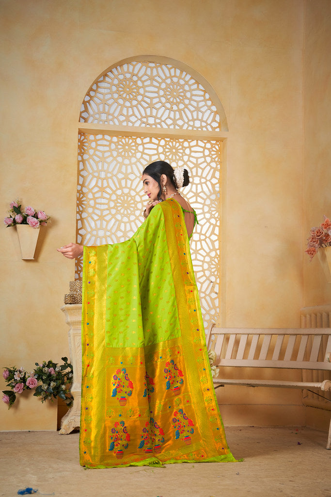 Soft Silk Saree Weaving Banarasi Jari Work Sari With Blouse