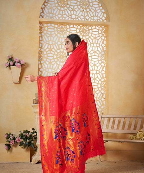 Soft Silk Saree Weaving Banarasi Jari Work Sari With Blouse