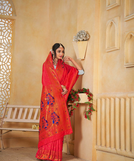 Soft Silk Saree Weaving Banarasi Jari Work Sari With Blouse