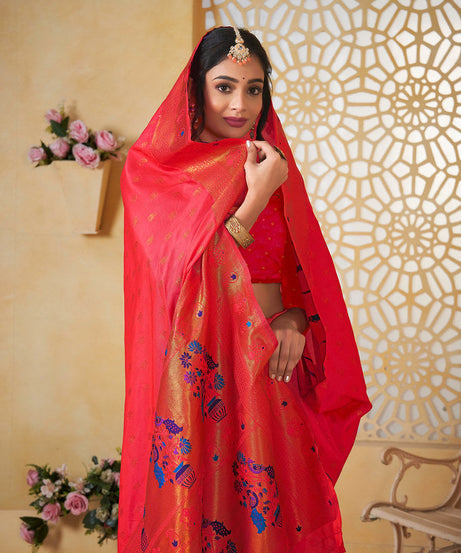 Soft Silk Saree Weaving Banarasi Jari Work Sari With Blouse