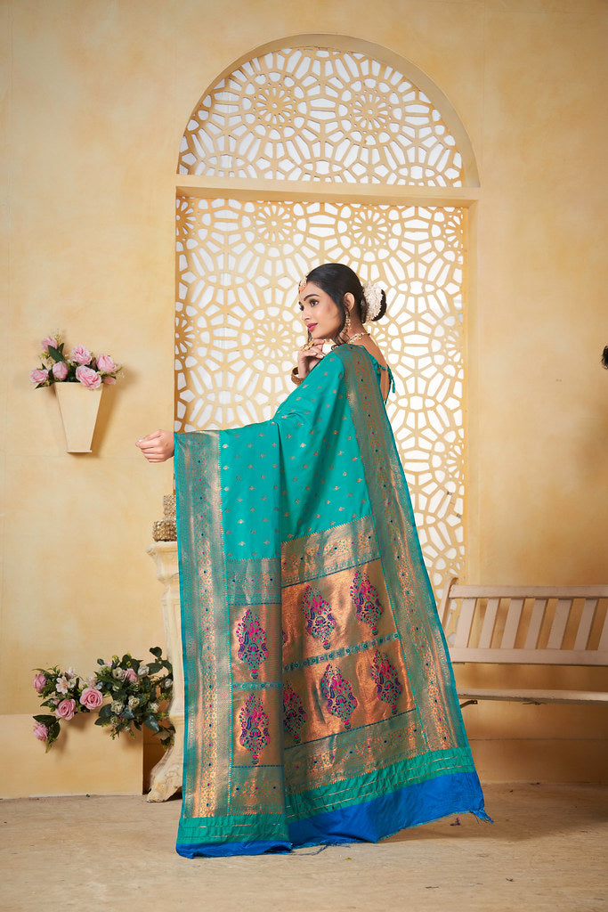 Soft Silk Saree Weaving Banarasi Jari Work Traditional Sari With Blouse