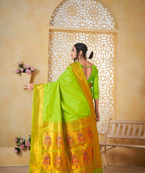 Soft Silk Saree Weaving Banarasi Jari Work Traditional Sari With Blouse