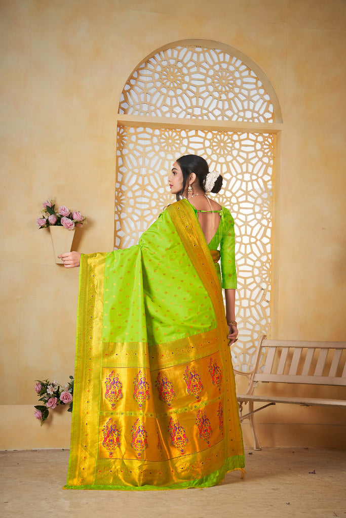 Soft Silk Saree Weaving Banarasi Jari Work Traditional Sari With Blouse