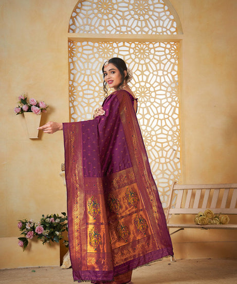 Soft Silk Saree Weaving Banarasi Jari Work Traditional Sari With Blouse