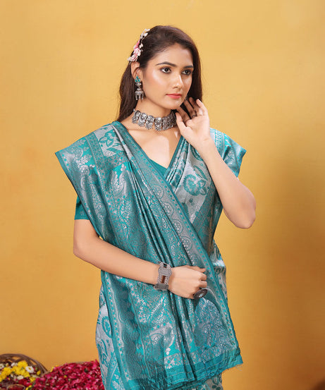 Kanjiwaram Silk Saree With Rich Pallu Designer Sari With Blouse