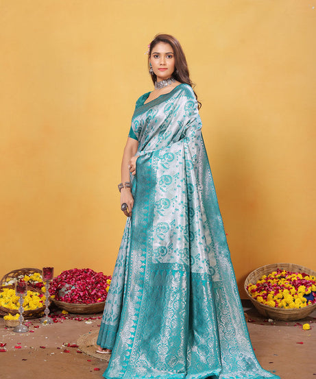 Kanjiwaram Silk Saree With Rich Pallu Designer Sari With Blouse