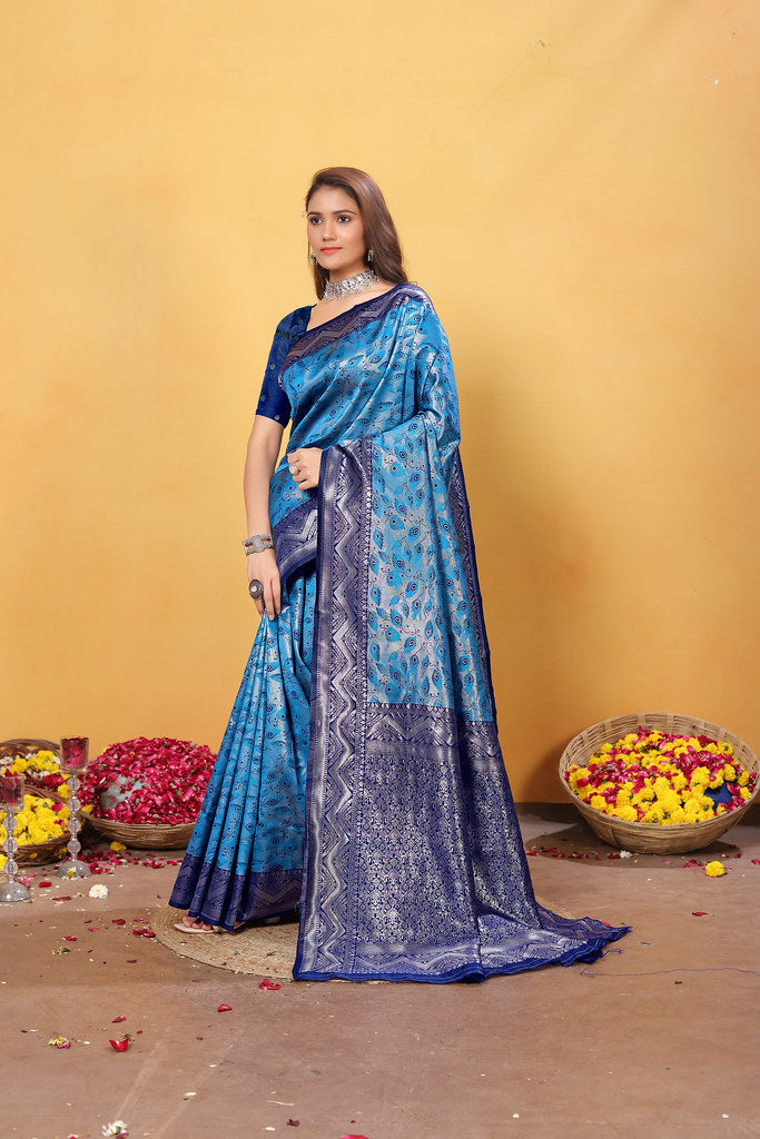 Kanjiwaram Silk Saree With Rich Pallu Designer Sari With Blouse