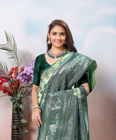 Kanjiwaram Silk Saree With Rich Pallu Designer Sari With Blouse