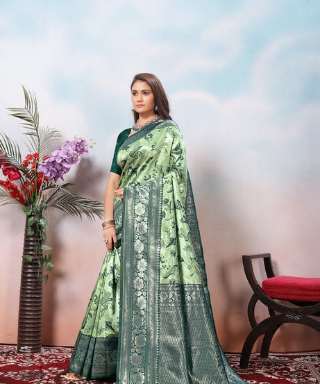 Kanjiwaram Silk Saree With Rich Pallu Designer Sari With Blouse