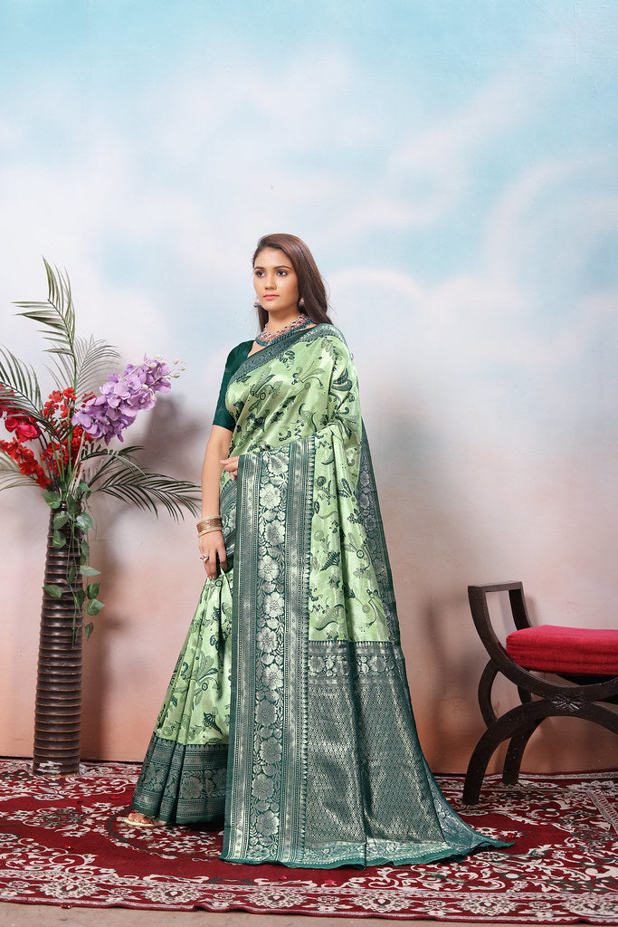 Kanjiwaram Silk Saree With Rich Pallu Designer Sari With Blouse