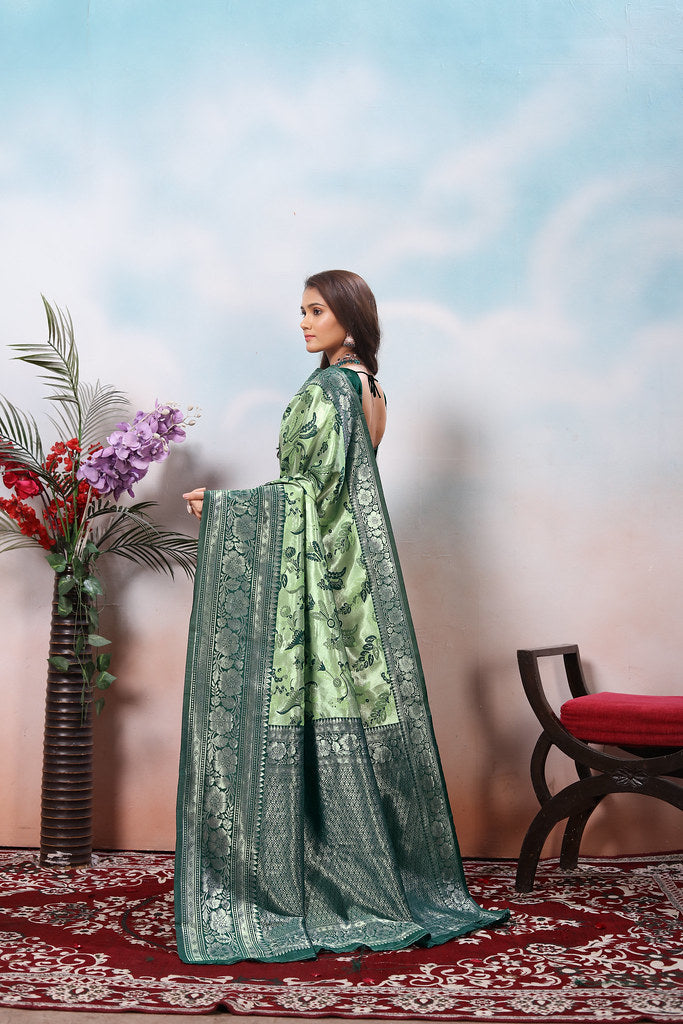 Kanjiwaram Silk Saree With Rich Pallu Designer Sari With Blouse